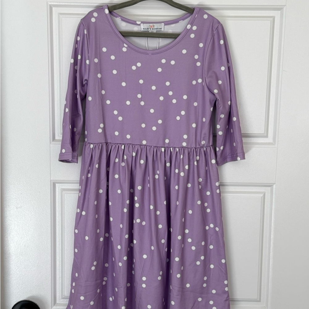 Bailey’s Blossoms Purple Polka Dot Dress